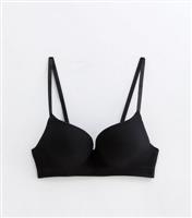 Women's Black Seamless Rib Underwired Boost Bra New Look