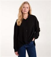 Women's Black Twist Front Shirt Blue Vanilla New Look