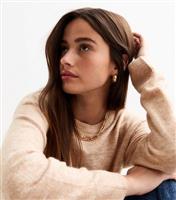 Women's Camel Side Slit Jumper New Look