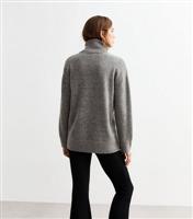 Women's Grey Longline Roll Neck Jumper New Look