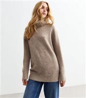 Women's Mink Longline Roll Neck Jumper New Look