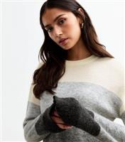 Women's Tall Grey Fine Knit Colour Block Jumper New Look