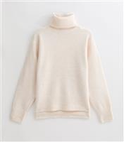 Women's Tall Off White Roll Neck Step Hem Jumper New Look