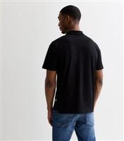 Men's Black Regular Cotton Polo Shirt Jack & Jones New Look