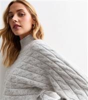 Women's Grey Cable Knit Cropped Jumper New Look