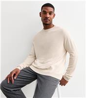 Men's Pale Grey Slim Fine Knit Crew Neck Jumper New Look