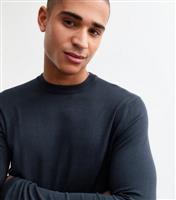 Men's Navy Slim Fine Knit Crew Neck Jumper New Look