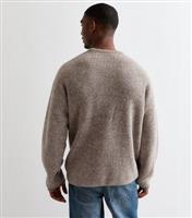 Men's Light Brown Ribbed Knit Jumper New Look