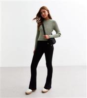 Girls' Olive Slash Neck Ribbed Jumper New Look