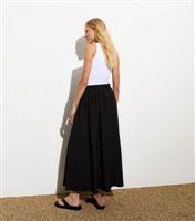 Women's Black Textured Midi Skirt New Look