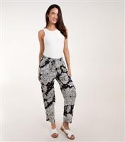 Women's Navy Floral Print Trousers Blue Vanilla New Look