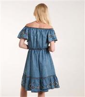 Women's Pale Blue Embroidered Mini Dress Blue Vanilla New Look