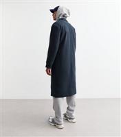 Men's Navy Relaxed Lined Longline Tailored Coat New Look