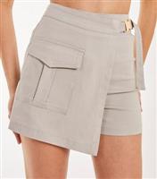 Women's Grey Belt Detail Wrap Skort Pink Vanilla New Look