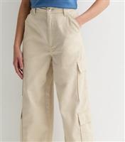 Girls' Stone Straight-Leg Cargo Trousers School New Look