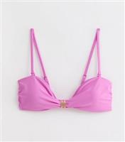 Women's Lilac Metal Trim Bandeau Bikini Top New Look