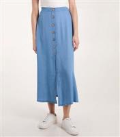 Women's Pale Blue Button Front Midi Skirt Blue Vanilla New Look