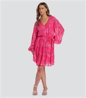 Women's Pink Metallic Tiered Mini Dress Finding Friday New Look