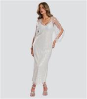 Women's Off White Sequin Midi Dress Finding Friday New Look