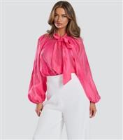 Women's Pink Embroidered Balloon-Sleeve Blouse Finding Friday New Look