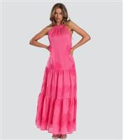 Women's Pink Embroidered Tiered Maxi Dress Finding Friday New Look