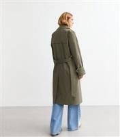 Women's Khaki Double Breasted Trench Coat New Look