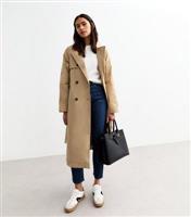 Women's Tall Camel Double Breasted Trench Coat New Look