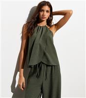 Women's Khaki Wrap Front Cami New Look
