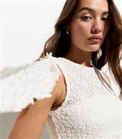 Women's Cream Crinkle Lace Dangle Trim Top New Look
