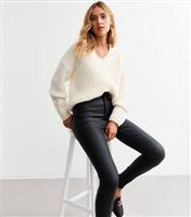 Women's Black Coated Lift & Shape Skinny Jeans New Look