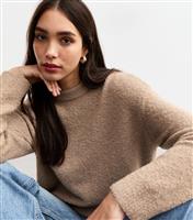 Women's Mink Teddy Texture Knit Jumper New Look