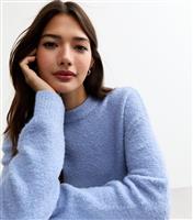 Women's Blue Teddy Texture Knit Jumper New Look