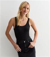 Women's Tall Black Stretch Scoop-Neck Thong Bodysuit New Look