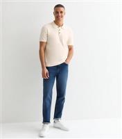 Men's Off White Regular Knitted Polo Shirt Jack & Jones New Look