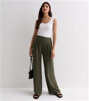 Women's Khaki Wide Leg Trousers New Look