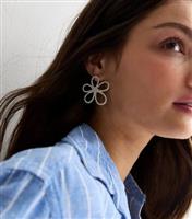 Diamant Cut-Out Flower Stud Earrings New Look
