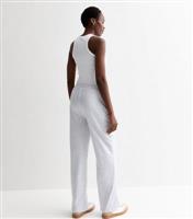 Women's Tall Pale Grey Jersey Wide Leg Joggers New Look