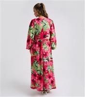 Women's Pink Floral Smocked Maxi Dress Urban Bliss New Look