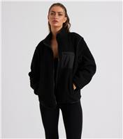 Women's Black Fleece Jacket Urban Bliss New Look