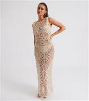 Women's Cream Crochet Maxi Dress Urban Bliss New Look