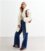 Women's Cream Faux Fur Coat New Look