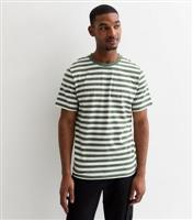 Men's Green Stripe T-Shirt Jack & Jones New Look