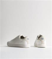 Men's White Leather-Look Lace Up Trainers Jack & Jones New Look