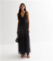 Gini London Black Sequin V Neck Maxi Dress New Look