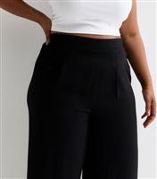 Women's Plus Size Black Wide Leg Culotte Trousers Curves New Look