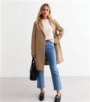 Women's Camel Tailored Single Button Coat New Look