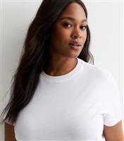 Women's Plus Size White Cotton T-Shirt Curves New Look