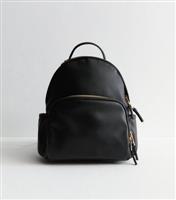 Black Leather-Look Backpack School Vegan New Look