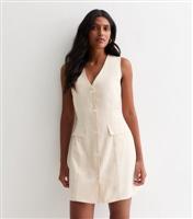 Women's Off White Linen Shirt Dress Gini London New Look