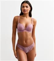 Women's Pink Lace Thong New Look